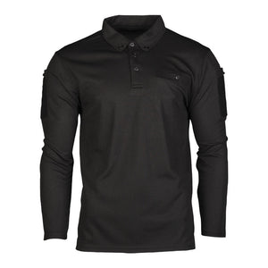 Mil-Tec - Herren Tactical Quickdry Langarm-Polo // Schwarz-Pullover - Herren-Mil-Tec-GearFreak.de-1