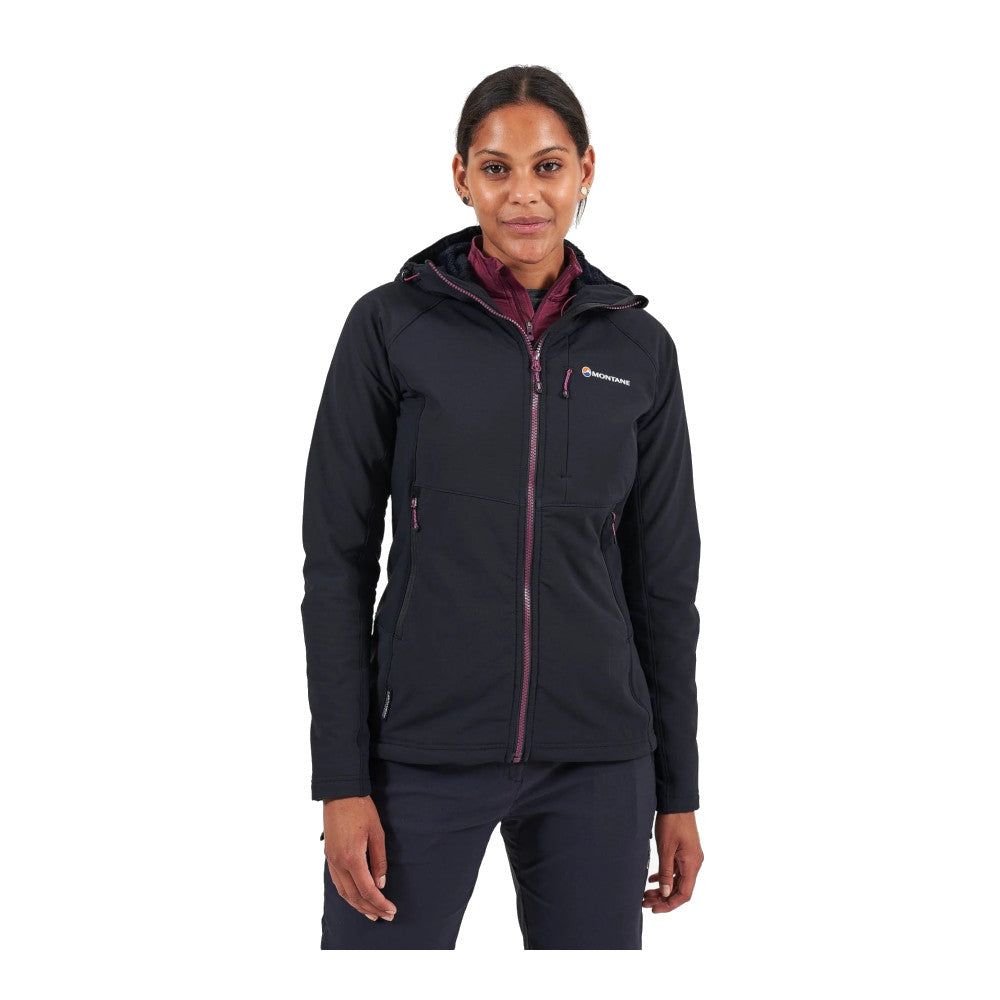 Montane - Krypton Softshell-Hoodie für Damen // Schwarz-Jacke - Damen-Montane-GearFreak.de-2