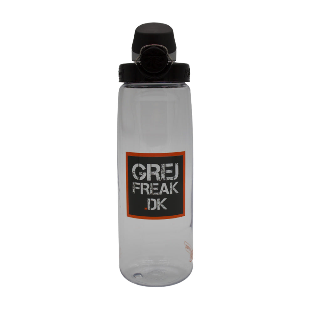 Nalgene - On The Fly Trinkflasche m. GearFreak.eu Logo // Klar mit schwarzem Deckel-Trinkflaschen-Nalgene-GearFreak.de-1