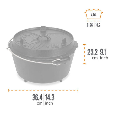 Petromax - Dutch Oven ft9 Topf 7,5L-Töpfe & Pfannen-Petromax-GearFreak.de-2