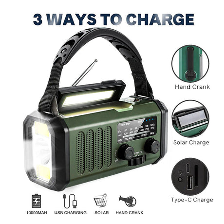 Sunny Hiker - Notfallradio mit Powerbank 10.000 mAh // Grün-Notfallradio-Sunny Hiker-GearFreak.de-8