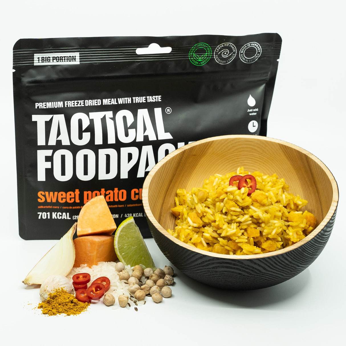 Tactical Foodpack - Süßkartoffel-Curry, 701 kcal-Feldrationen und MREs-Tactical Foodpack-GearFreak.de-2