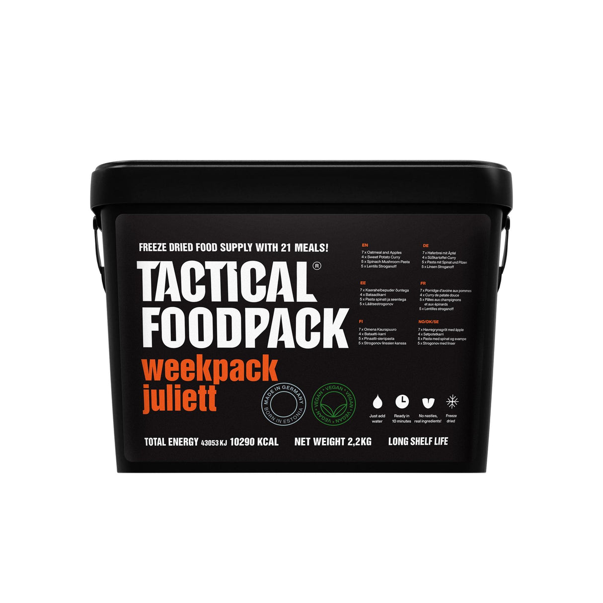 Tactical Foodpack - Weekpack Juliett, 21 Mahlzeiten (10.290 Kcal)-Feldrationen und MREs-Tactical Foodpack-GearFreak.de-1