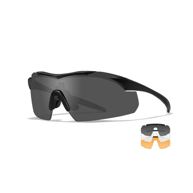 Wiley X - VAPOR 2.5 Sonnenbrille mit schwarzem Rahmen - 3 Linsen-Schieß- & Sportbrillen-Wiley X-GearFreak.de-1