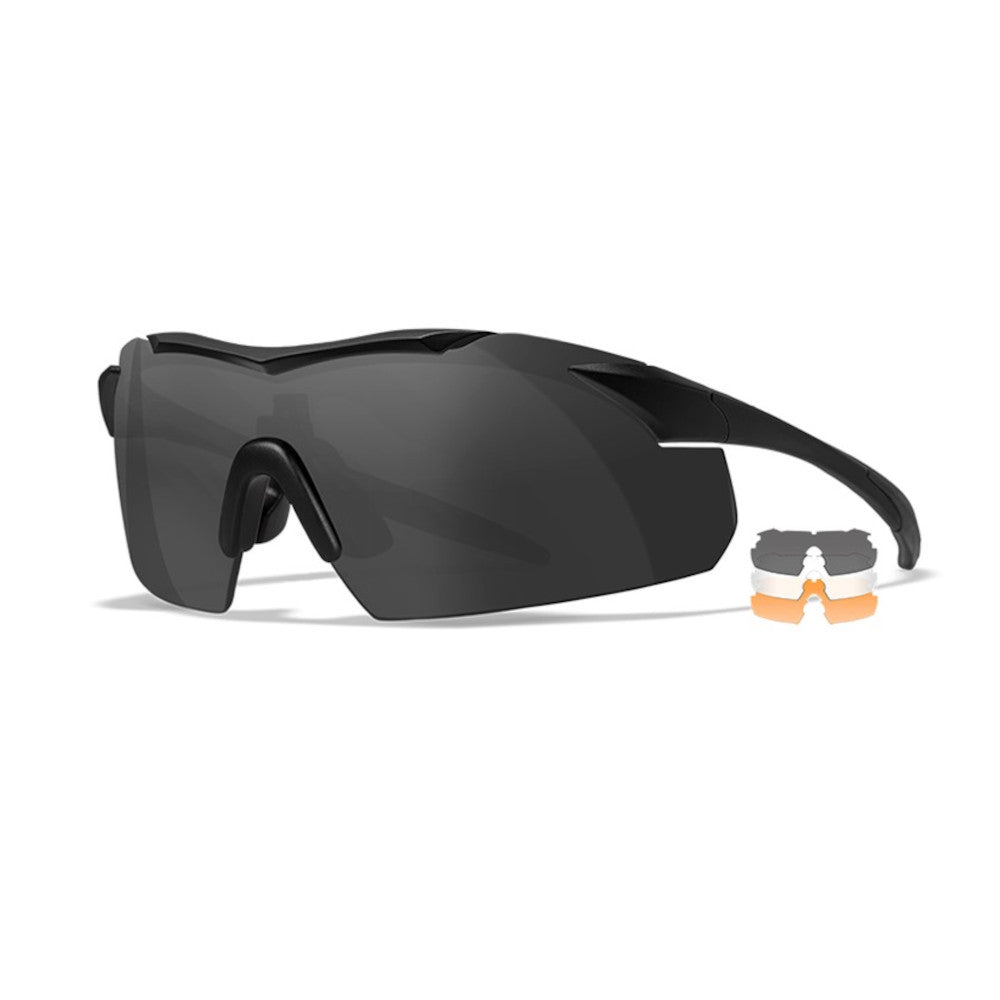 Wiley x - VAPOR COMM 2,5 mm Ballistikbrille, schwarzer Rahmen 3 Gläser // Grau/Klar/Orange-Schieß- & Sportbrillen-Wiley X-GearFreak.de-1