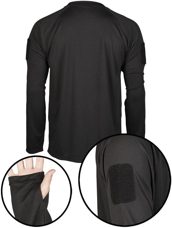 Mil-Tec - Tactical Quick Dry Langarm-T-Shirt // Schwarz